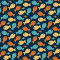 Fish pattern.Vector abstract seamless background Royalty Free Stock Photo