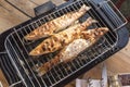 Fish perch baked at home on the grill Royalty Free Stock Photo