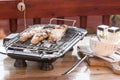 Fish perch baked at home on the grill Royalty Free Stock Photo