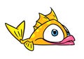 Fish perch yellow animal illustration cartoon character isolated Royalty Free Stock Photo