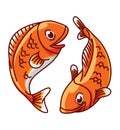 Fish Pisces Zodiac Sign Color Illustration Design