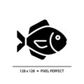 Fish pixel perfect black glyph icon Royalty Free Stock Photo