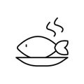 Fish, plate icon. Simple line, outline vector elements of public catering icons for ui and ux, website or mobile application Royalty Free Stock Photo