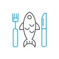 Fish plate linear icon concept. Fish plate line vector sign, symbol, illustration.