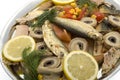 Fish plate with smoked fish