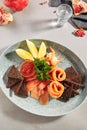 Fish platter with light-salted salmon