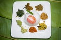 Bangla Cuisine 8 Vorta and vaji curry platter. Royalty Free Stock Photo