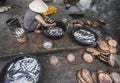 Fish preparation on Hoi An market Royalty Free Stock Photo