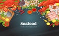 Fish restaurant seafood dishes food cooked a gourmet dinner background