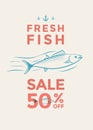 Fish sale poster Royalty Free Stock Photo