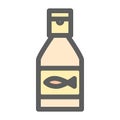 yellow pastel fish sauce flat icon