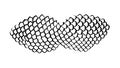 Fish Scale Pattern Abstract Marine Texture Black White Vector, vector design Generative AI Royalty Free Stock Photo