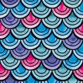 Fish scale seamless pattern. Watercolor mermaid vector background