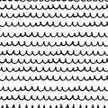 Fish scale texture pattern. Nautical doodle pattern. Hand-drawn wave or fishscale.