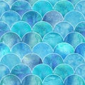 Fish scale wave japanese seamless pattern Royalty Free Stock Photo