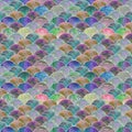 Fish scale wave japanese seamless pattern