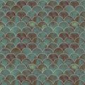 Fish scale wave japanese seamless pattern