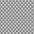 Fish scales seamless pattern, animal texture, animalistic ornament, vector background. Black and white print, graphic illustration Royalty Free Stock Photo