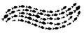 School of fish. Sea animal, fishes silhouettes. Royalty Free Stock Photo