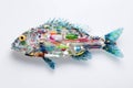 Plastic Waste Fish Sculpture: Ocean Pollution Symbol Royalty Free Stock Photo