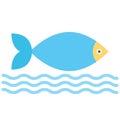 Fish, Seafood Color Isolated Vector Icon