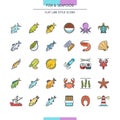 Fish and seafood icons
