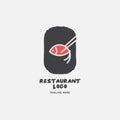 Fish and seafood restaurant logo, BBQ Fish and Sushi logo, Fish logo with minimalis style