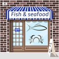 Fish and seafood shop. Royalty Free Stock Photo