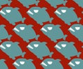 Fish seamless pattern. Naval Piranha predatory fish backg