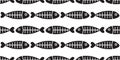 Fish seamless pattern vector fish bone shark fin scarf isolated wallpaper background Royalty Free Stock Photo