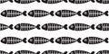 Fish seamless pattern vector fish bone shark fin salmon isolated repeat background wallpaper backdrop Royalty Free Stock Photo