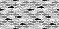 Fish Seamless Pattern Vector Salmon Tuna Shark Doodle Cartoon Stripes Checked Heart Polka Dot Valentine Dolphin Whale Ocean Sea Sc