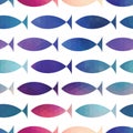 fish seamless pattern. Vector. Vector triangle fish. Abstract fish of geometric shapes. Sign of the fish. Illustration with fish. Royalty Free Stock Photo