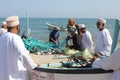 Fish seller in Barka, Oman Royalty Free Stock Photo