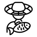 Fish seller icon, outline style