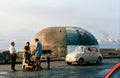 1974. Italy. Fish selling. Messina, Sicily. Royalty Free Stock Photo