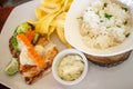 Fish served on plate, nicaraguan food