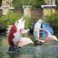 Fish shape fountain at public park Royalty Free Stock Photo