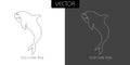Fish, shark, dilfin, orca icon on white and black