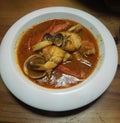 Fish and shellfish soup. Sarsuela.