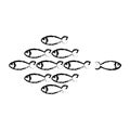 Fish shoal icon