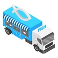 Fish shop truck icon, isometric style Royalty Free Stock Photo