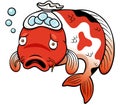 Fish sick cartoon