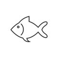 Fish sign icon in flat style. Goldfish vector illustration on white isolated background. Seafood business concept