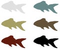 Fish silhouette - gill-bearing aquatic craniate animals that lack limbs with digits Royalty Free Stock Photo