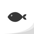 Fish silhouette icon simple flat style vector illustration.Print Royalty Free Stock Photo