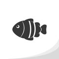 Fish silhouette icon simple flat style vector illustration Royalty Free Stock Photo