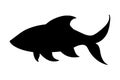 Fish silhouette isolated on white background Royalty Free Stock Photo