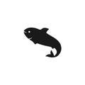 Fish silhouette logo vector illustration isolated on white background Royalty Free Stock Photo