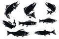 Fish silhouettes design vector Royalty Free Stock Photo